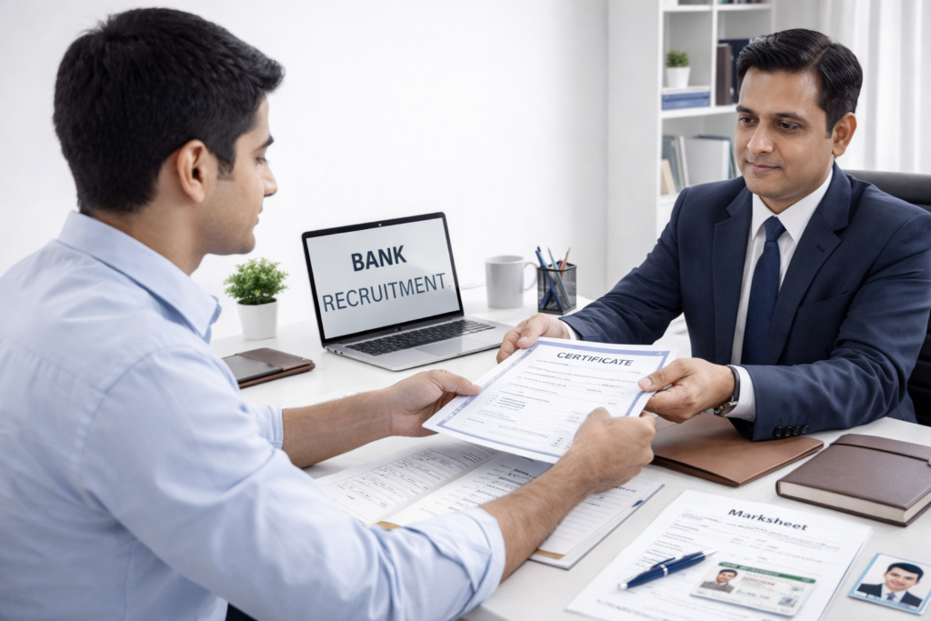 Document verification for bank recruitment