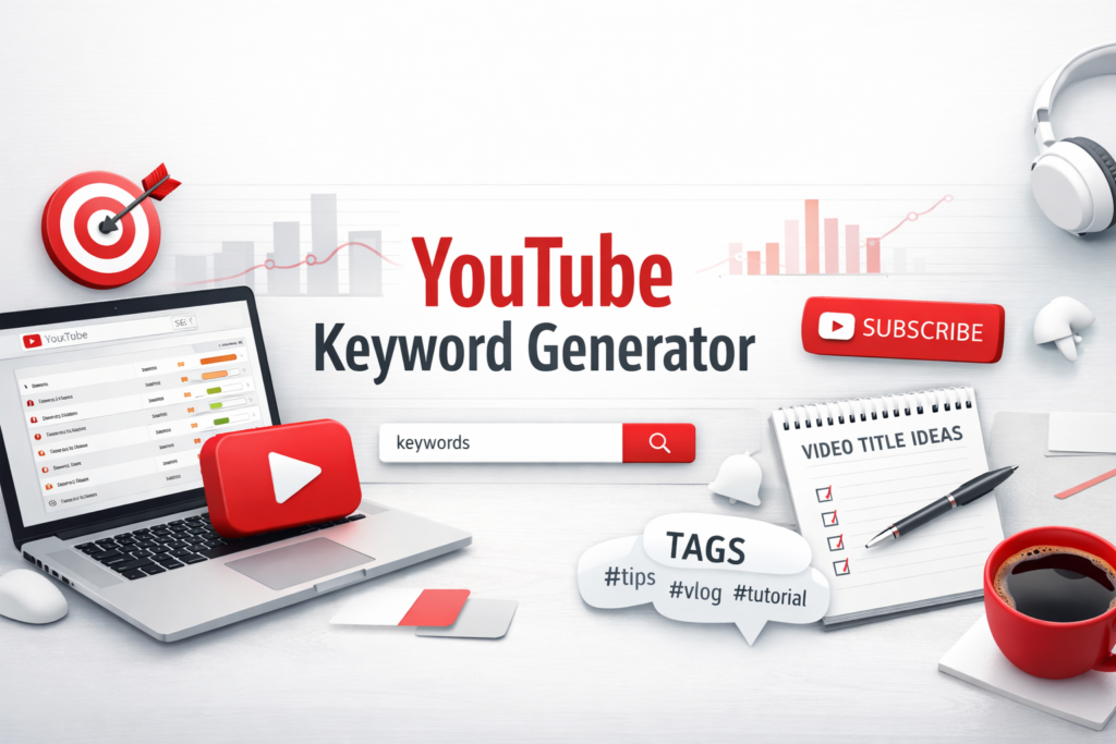 Best YouTube Keyword Generator Guide for 2026 5 YouTube Keyword Generator blog banner with SEO and keyword research concept