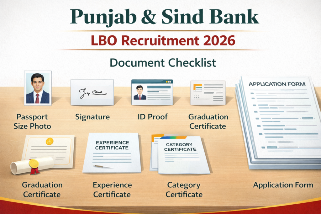 Punjab and Sind Bank LBO Recruitment 2026 required documents image