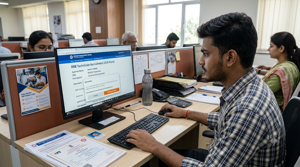 Candidate applying online for RRB Technician Recruitment 2026