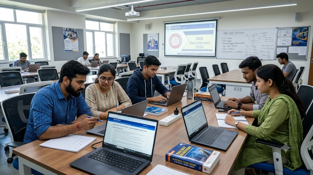 Students checking RRB Technician Recruitment 2026 eligibility
